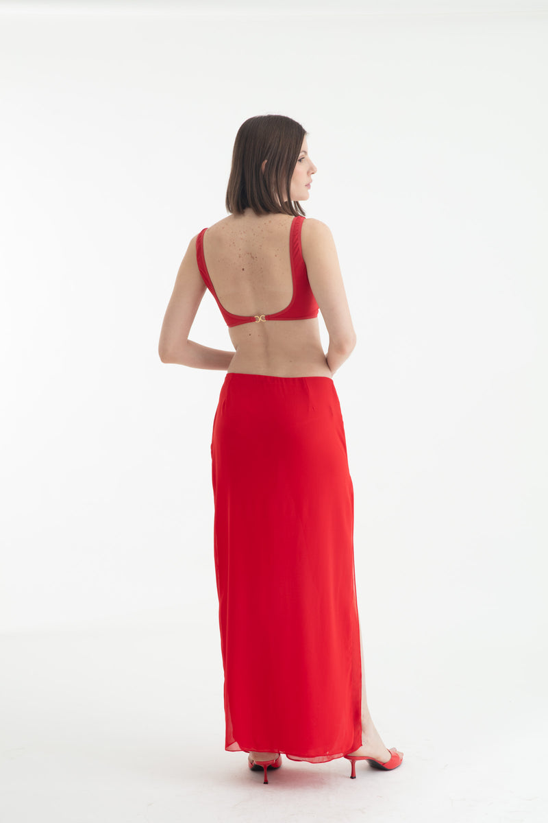 ISADORA LONG SKIRT HIP FERRARI RED