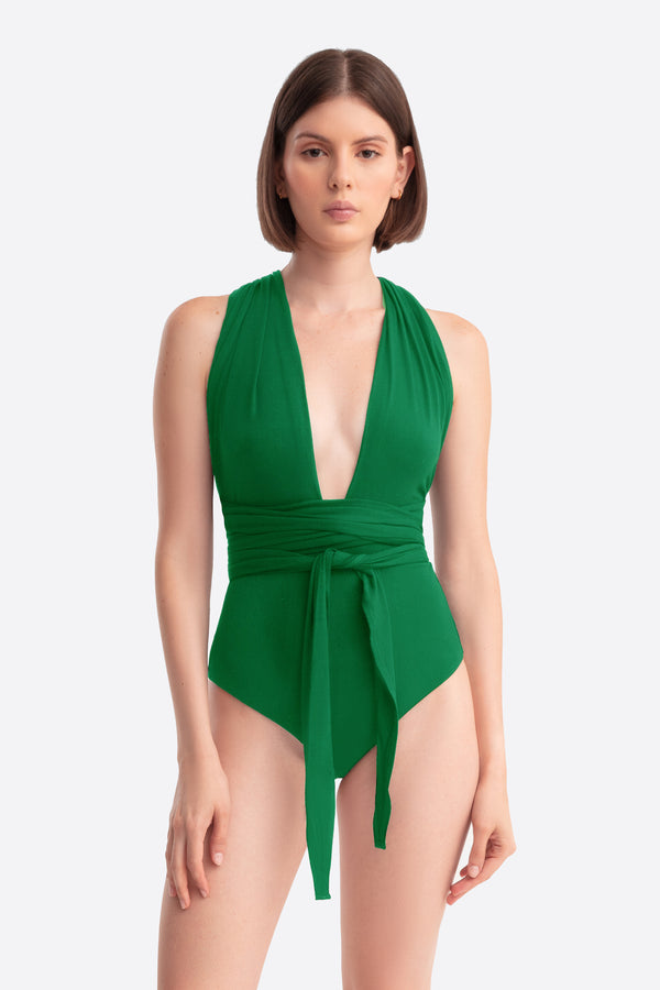 ALICE WRAP AROUND BODYSUIT GREEN