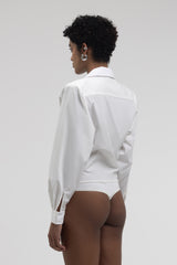 SUSANNE SHIRT BODYSUIT WHITE COTTON