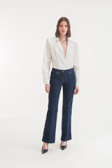 SUSANNE SHIRT BODYSUIT WHITE COTTON