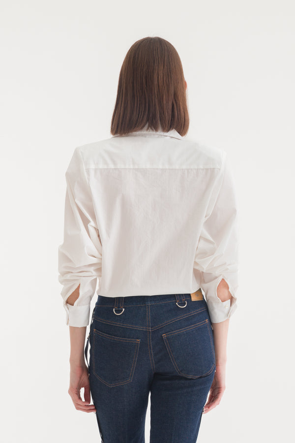 SUSANNE SHIRT BODYSUIT WHITE COTTON