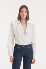 SUSANNE SHIRT BODYSUIT WHITE COTTON