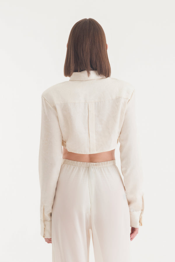TAYLOR CROPPED SHIRT IVORY