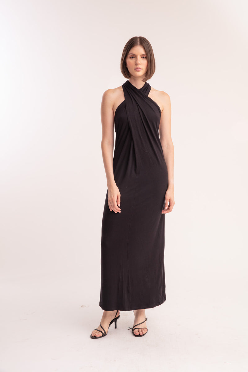 ALICE WRAP AROUND DRESS BLACK