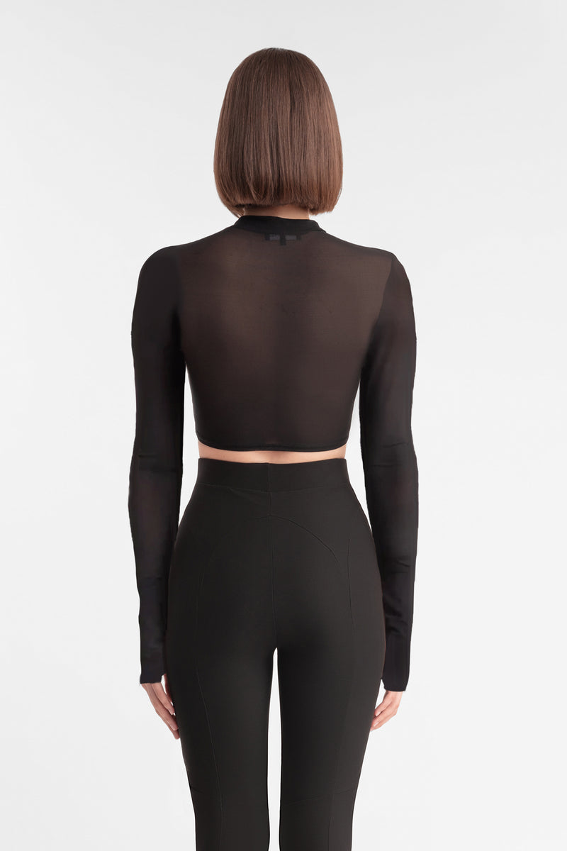 FONDA CROP TOP LONG SLEEVE Sheer