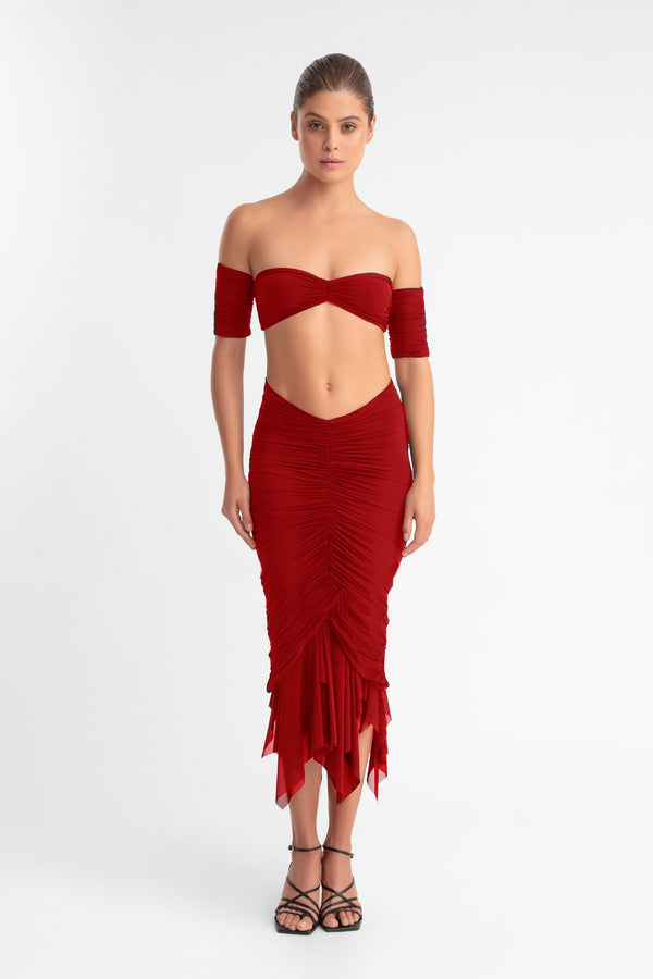 ISADORA SKIRT WITH TAIL RED