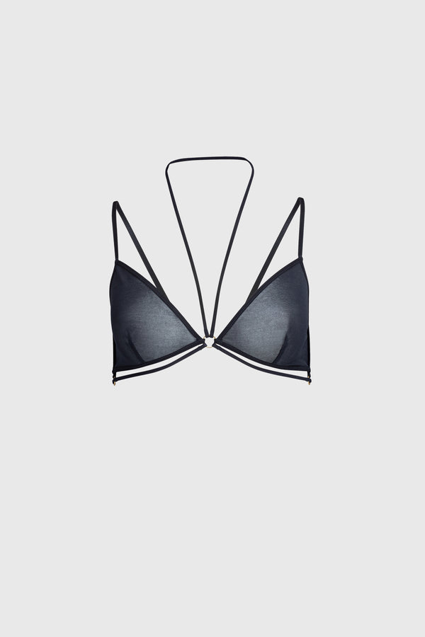 Zendaya, Triangle Bra, Japonés, Transparente, Elástico, Elegante, Cómodo, Versátil, Interior, Exterior, Modelo, Fondo blanco, Look completo, Parte frontal